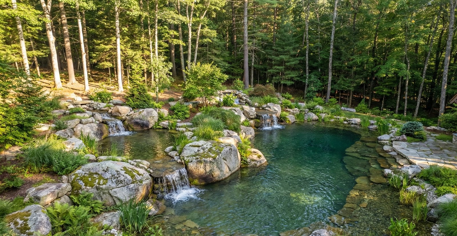 Swimming pond from above