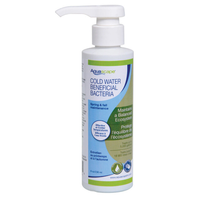 Consider trying Aquascape’s Cold Water Beneficial Bacteria Treatment